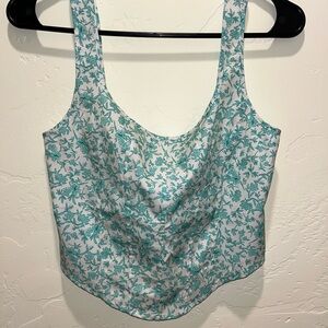 Cider Green and White Floral Camisole